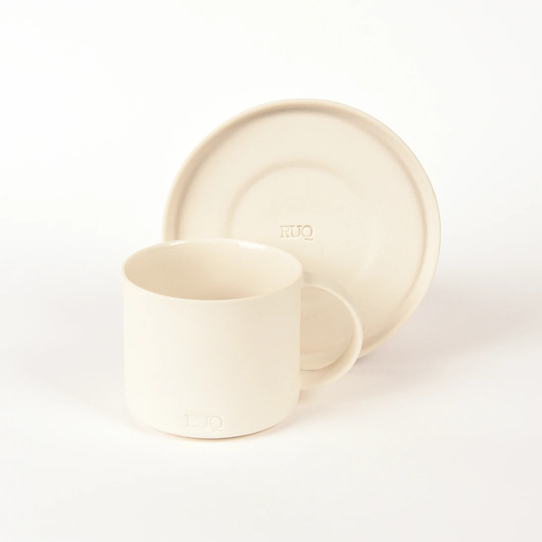 Pebble Beyaz Türk Kahvesi Fincanı ve Tabağı – 70 ml Limoges Porselen – 1 Adet - 2