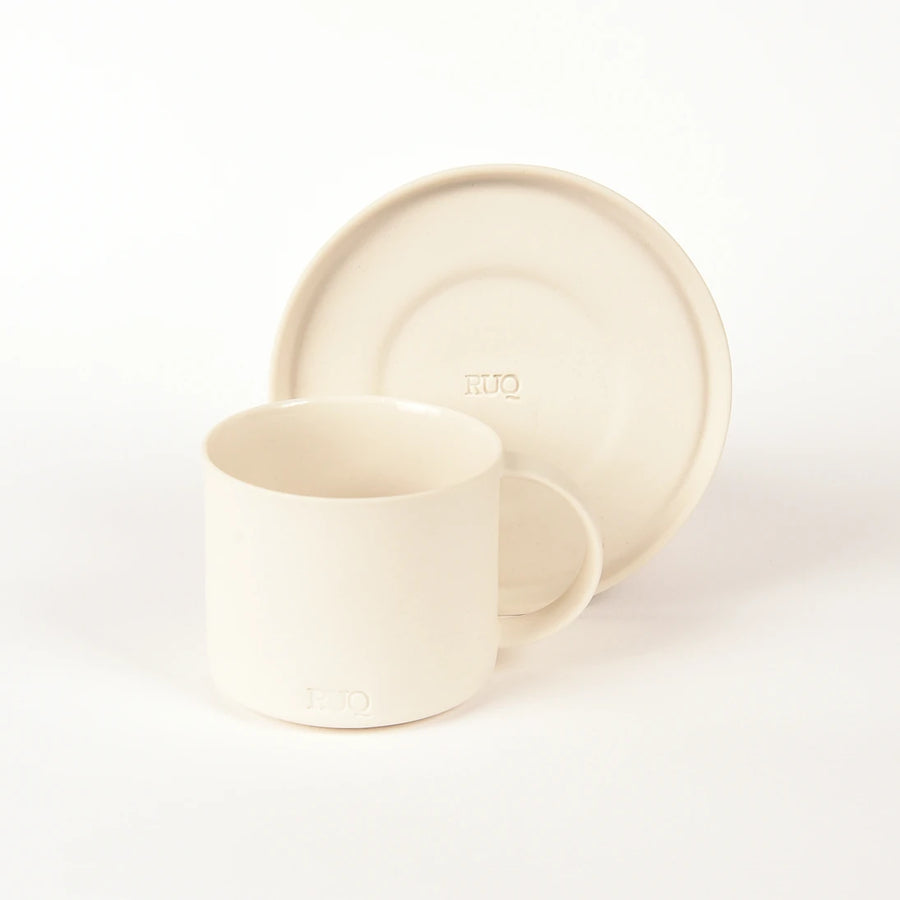 Pebble Beyaz Türk Kahvesi Fincanı ve Tabağı – 70 ml Limoges Porselen – 1 Adet - 2