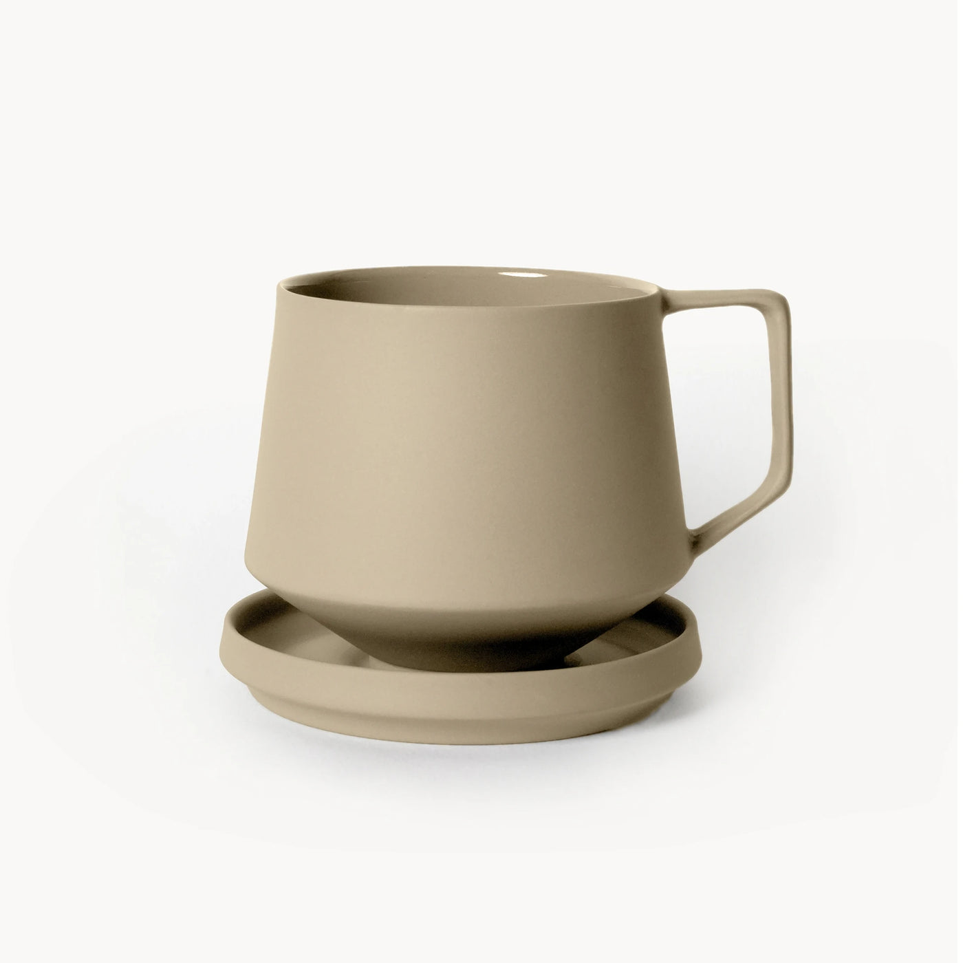 Lumière Beige Kupa Tabaklı – Limoges Fransız Porseleni, 300 ml - 3