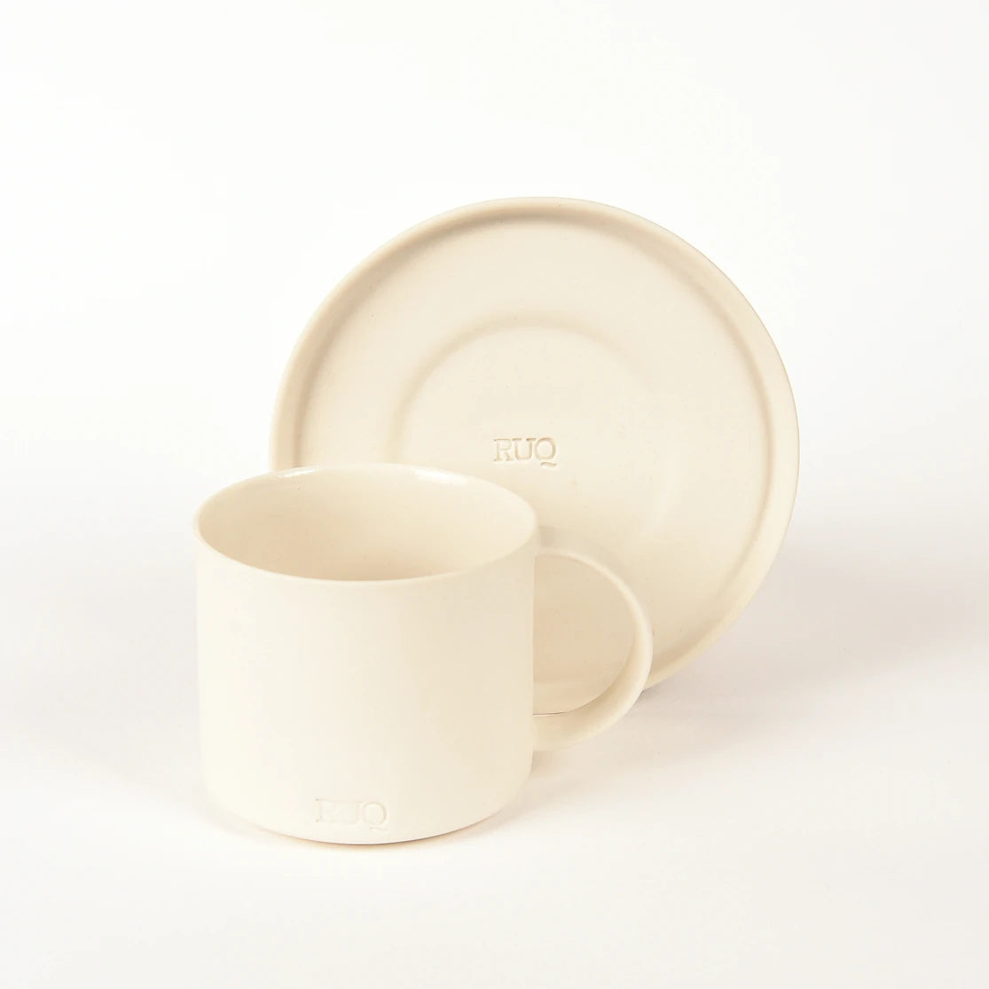 Pebble Beyaz Duble Türk Kahvesi Fincanı ve Tabağı – 130 ml Limoges Porselen – 1 Adet - 3