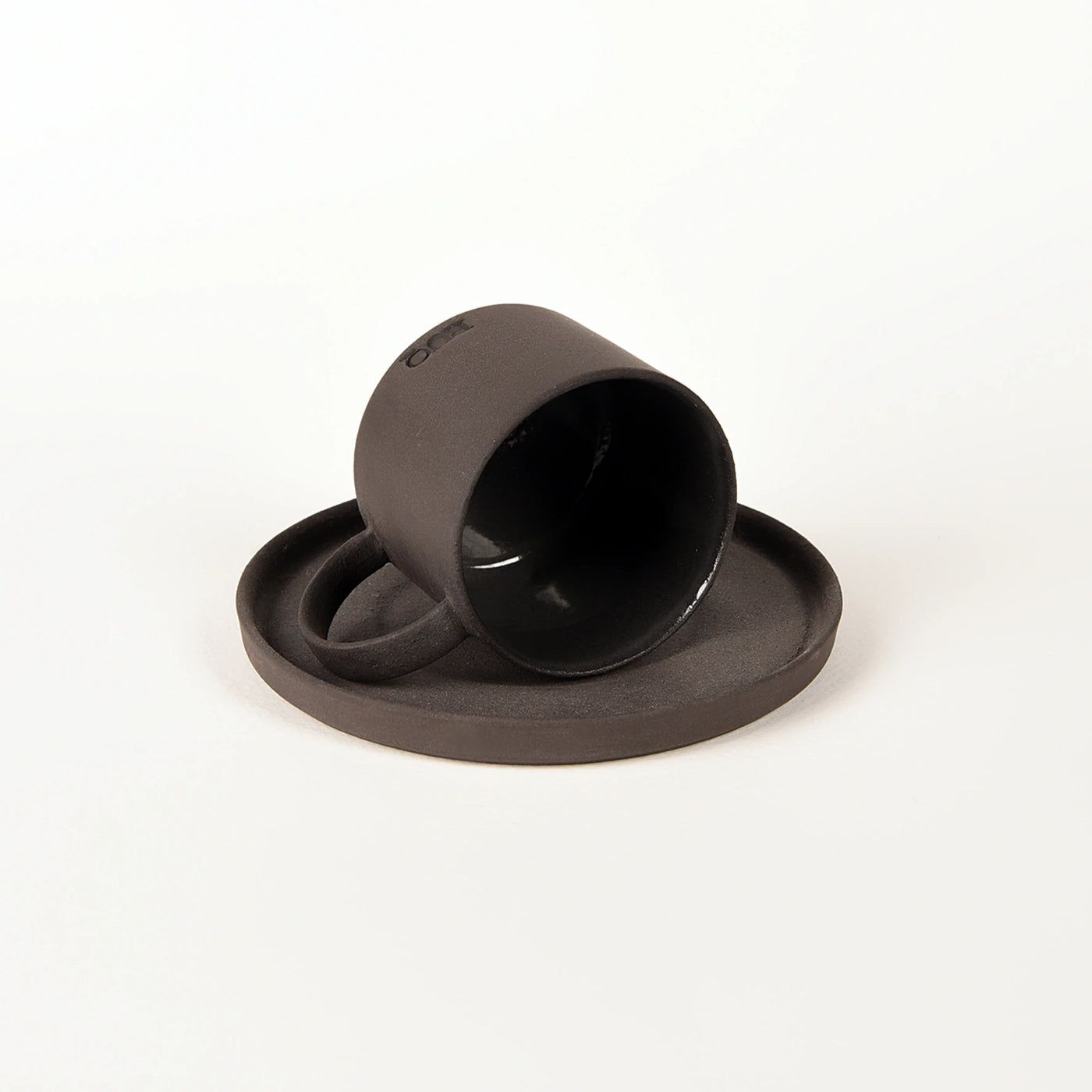 Pebble Siyah Türk Kahvesi Fincanı ve Tabağı – 70 ml Stoneware – 1 Adet - 2