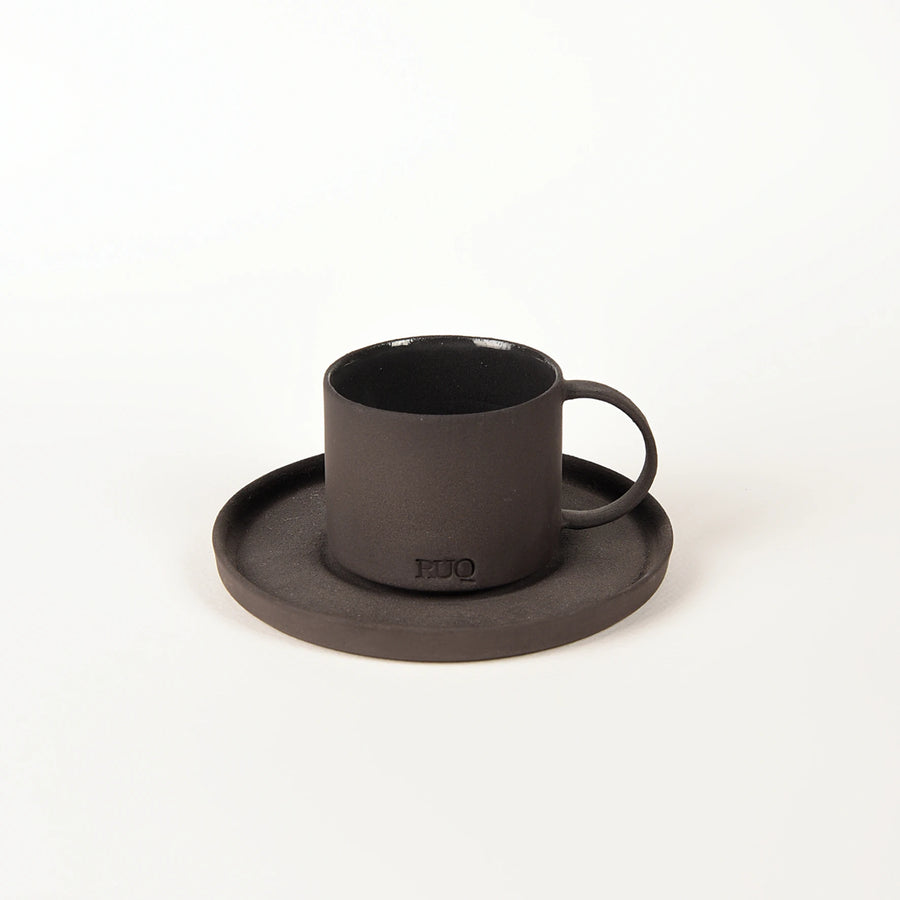 Pebble Siyah Türk Kahvesi Fincanı ve Tabağı – 70 ml Stoneware – 1 Adet