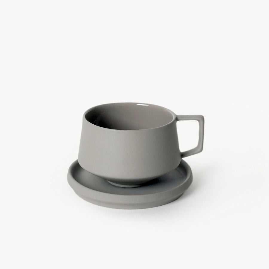 Lumière Grey Duble Türk Kahvesi Fincanı – Limoges Fransız Porseleni, 120 ml - 2