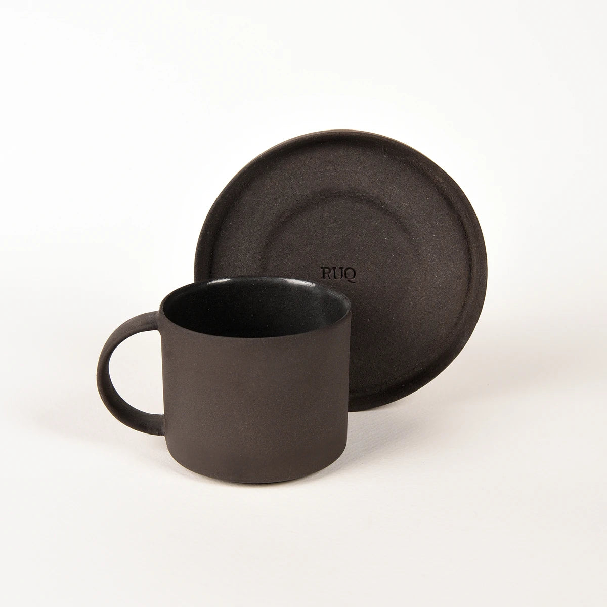 Pebble Siyah Duble Türk Kahvesi Fincanı ve Tabağı – 130 ml Stoneware – 1 Adet - 3