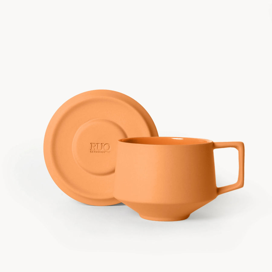 Lumière Orange Kahve Fincanı – Limoges Fransız Porseleni, 200 ml