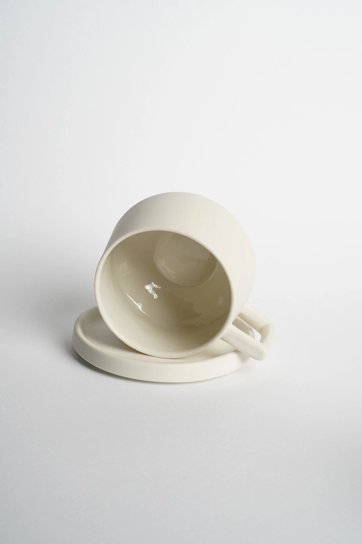 Lumiére Beyaz Kahve Fincanı 200 ml Limoges Fransız Porseleni Minimal Tasarım - 2