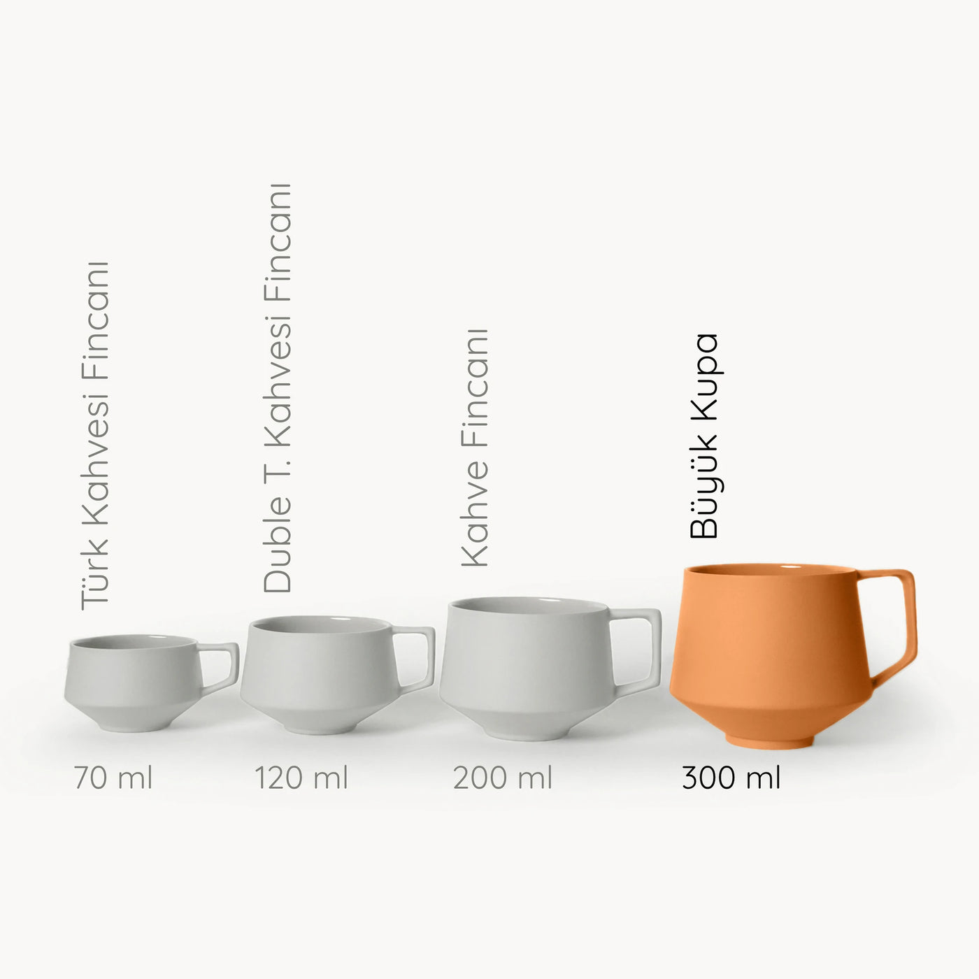 Lumière Orange Kupa Tabaklı – Limoges Fransız Porseleni, 300 ml - 6
