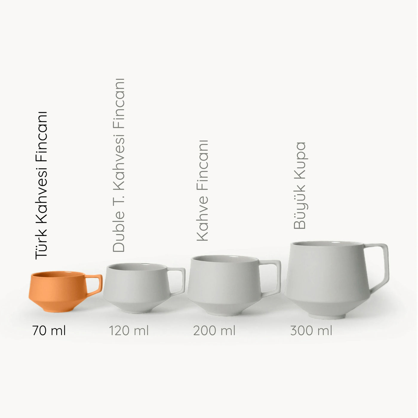 Lumière Orange Türk Kahvesi Fincanı – Limoges Fransız Porseleni, 70 ml - 7